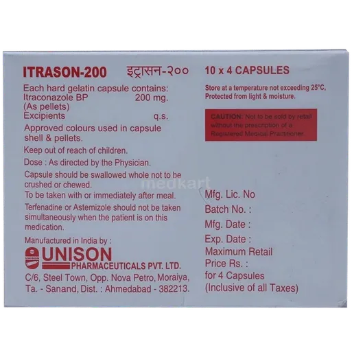 itrason 200mg capsule 4's